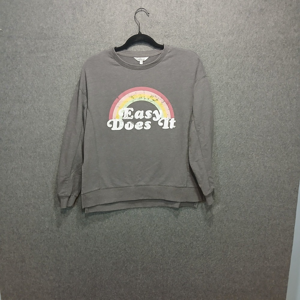 Wildfox XS Sweatshirt oversized rainbow cute cozy loungewear comfy side slits